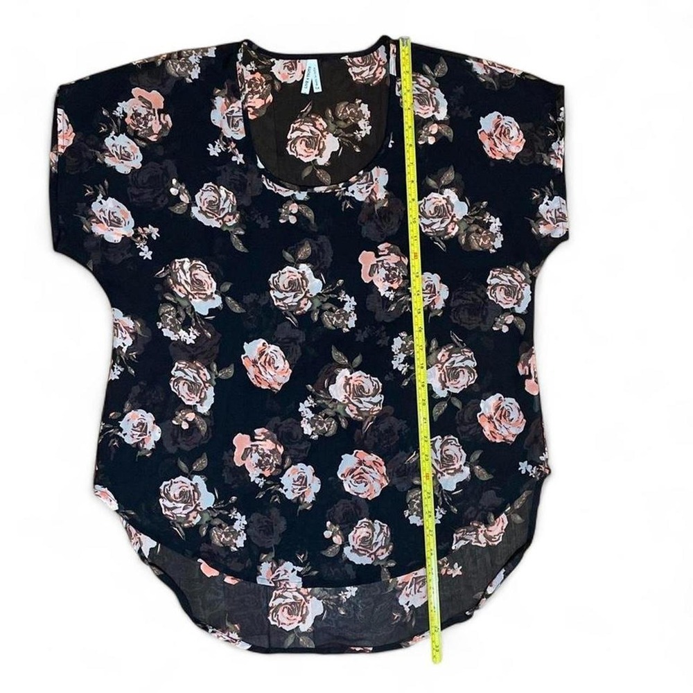 Floral Sheer High-Low Blouse, Live 4 Truth, Women's 1X, Black, Fairy Grunge Boho - Picture 6 of 8